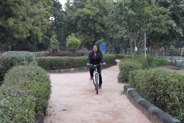 Cycling in the park